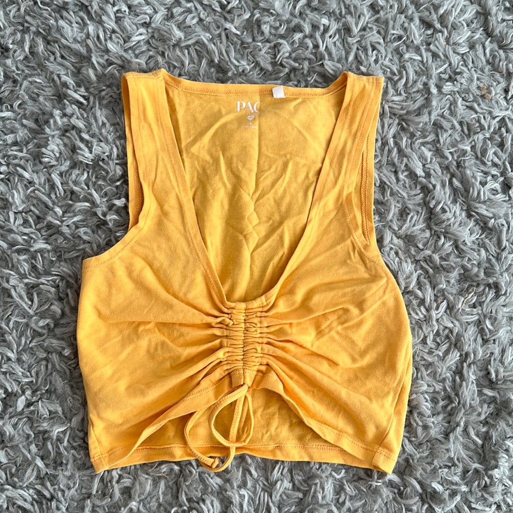 Orange adjustment cropped tank top